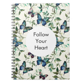 Chic Romantic Blue Butterflies Anteckningsbok