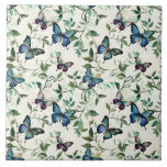 Chic Romantic Blue Butterflies Möhippa Kakelplatta<br><div class="desc">Chic Romantic Blue Butterflies Möhippa Bröllop födelsedagen</div>