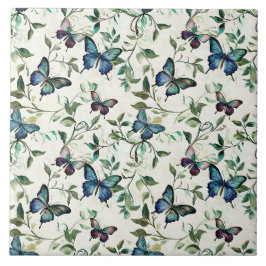 Chic Romantic Blue Butterflies Möhippa Kakelplatta