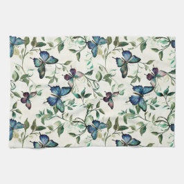 Chic Romantic Blue Butterflies Möhippa Kökshandduk
