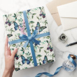 Chic Romantic Blue Butterflies Möhippa Presentpapper<br><div class="desc">Chic Romantic Blue Butterflies Möhippa Bröllop födelsedagen</div>