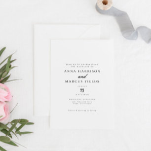 Chic Romantic Elegant Classic Wedding Inbjudningar