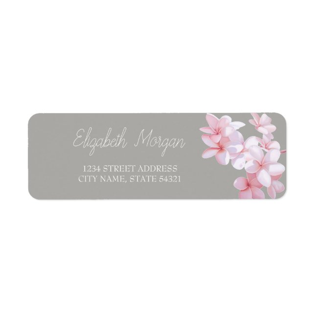Chic Romantic Tropical Flower Address Label Returadress Etikett (Framsidan)