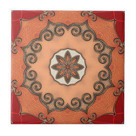 Chic - Romantisk Blommigt Geometric Design Tile Kakelplatta