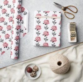 Chic Romantisk Vintage Rosa Peony Flower Presentpapper