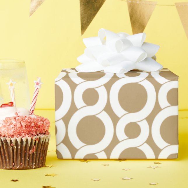 Chic rosa abstrakt guld geometrisk mönster monogra presentpapper (Födelsedagsfest)