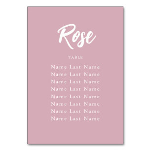 Chic Rosa Anpassningsbar Bord Namn sätestilldelnin Bordsnummer