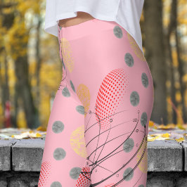 Chic Rosa Atomic Vortex Mönster Leggings