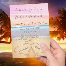 Chic  Rosa Beach Wedding 2 Hjärter i Sand