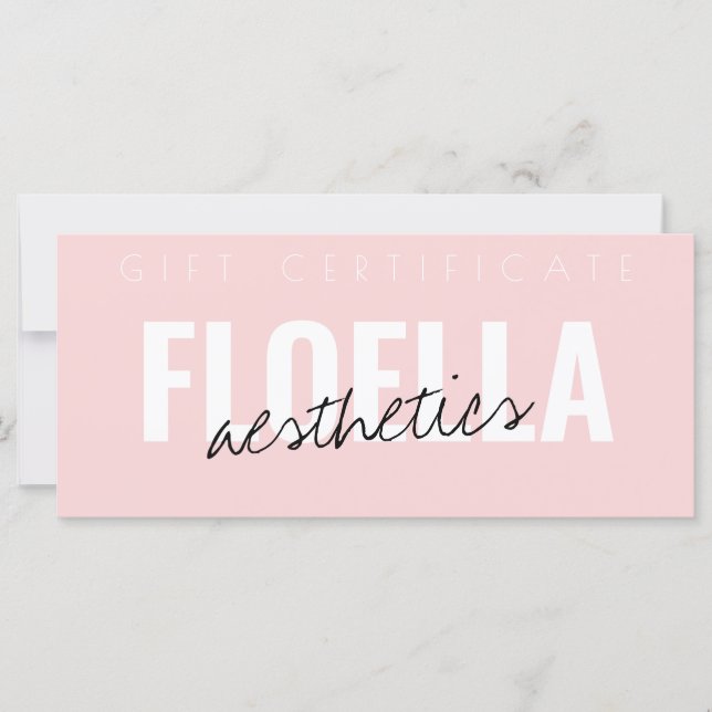 Chic Rosa Beauty Salon Aesthetics Gift Certificate (Framsida)