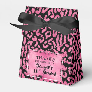 Chic Rosa Black Leopard Skriv ut Presentaskar