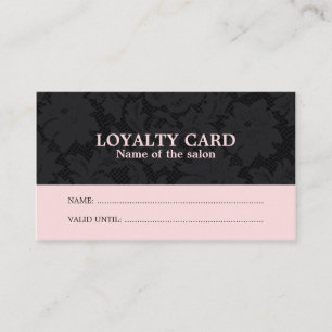 Chic Rosa Black Snöre Hair Salon Loyalty Card Lojalitetskort