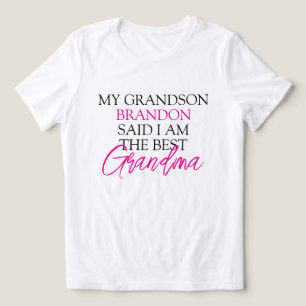 Chic Rosa & Black Text Grandchildren Funny Grandma T Shirt