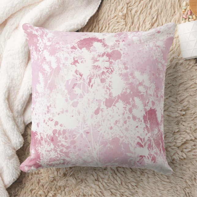 Chic Rosa Blommig Kudde (Filt)