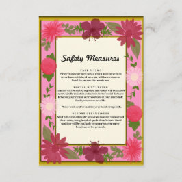 Chic Rosa Blommigt Botaniska säkerhetsåtgärder Tilläggskort