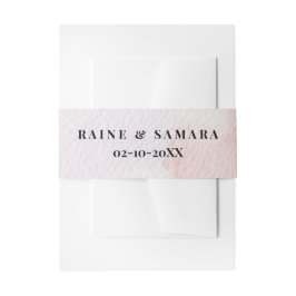 Chic Rosa Blommigt Bröllop Band För Inbjudningskort
