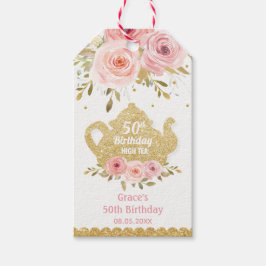 Chic  Rosa Blommigt High Tea Party födelsedag Presentetikett
