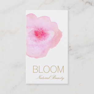 Chic Rosa Blommigt med vattenfärg Färg Färgfärg Bl Visitkort