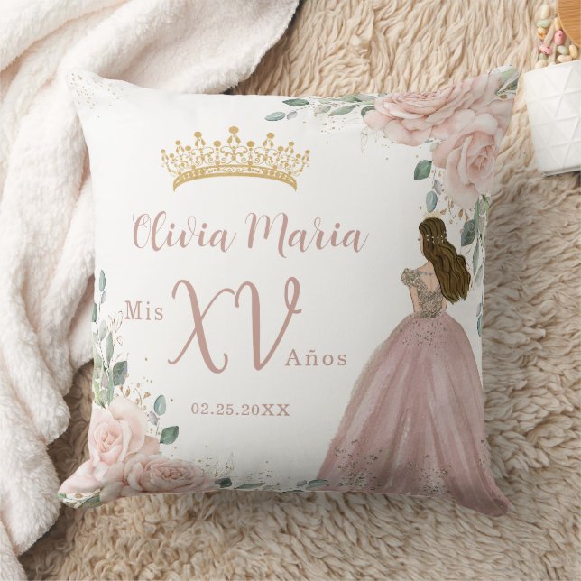 Chic  Rosa Blommigt Princess Dress Quinceañera Kudde (Filt)