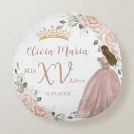 Chic  Rosa Blommigt Princess Dress Quinceañera Rund Kudde
