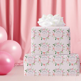Chic Rosa Blommigt Quinceañera Silver Tiara Birthd Presentpapper