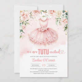 Chic  rosa blommigt tutu dress guld gnistor inbjudningar