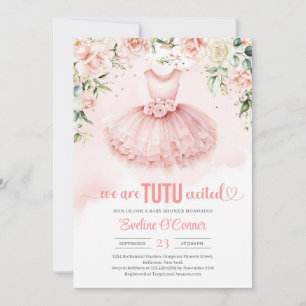 Chic rosa blommigt tutu dress guld gnistor inbjudningar