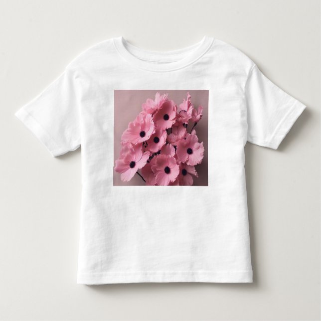 Chic rosa blommigt vattenfärgsmöhippa t shirt (Framsida)