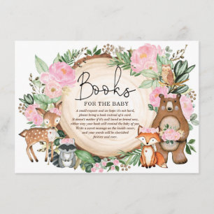 Chic Rosa Blommigt Woodland Greenery Bokar för Bab Tilläggskort