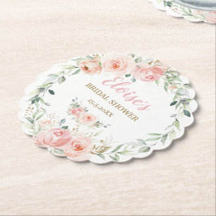 Chic rosa blomstergirl Bröllopsdusch Födelsedag Underlägg Papper
