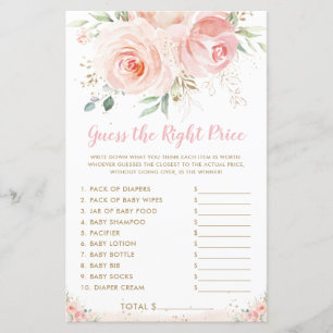 Chic rosa blomstergissningslek Guess the Right Pri