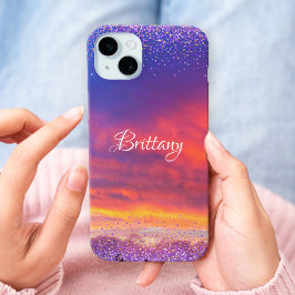 Chic rosa blue sunset-fotokonfiguri-anpassningsbar