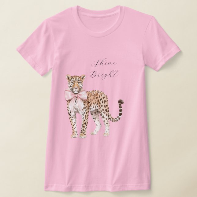 Chic Rosa Bow Leopard T Shirt (Laydown)