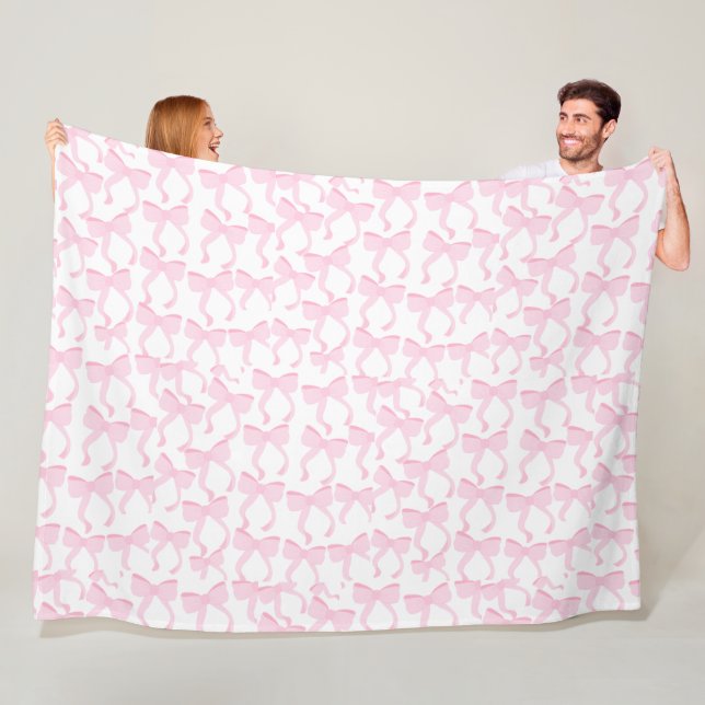 Chic Rosa Bows Fleecefilt (På plats)