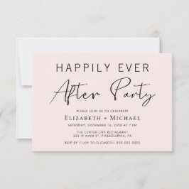 Chic Rosa bröllop efter Party Inbjudningar