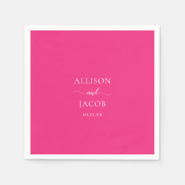 Chic Rosa Bröllop Napkins Pappersservett