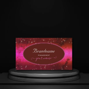 Chic Rosa Burgundy Marcular Glitter Stars Snyggt Visitkort