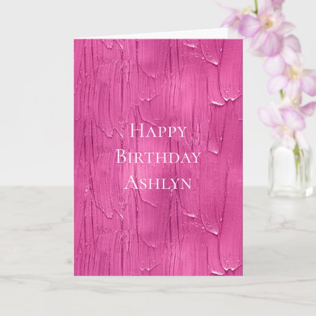 Chic Rosa Cake Frosting Birthday Kort (Orkide)