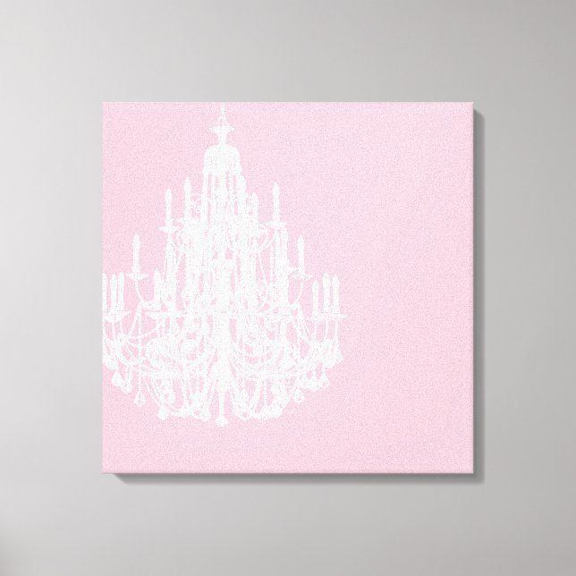 Chic Rosa Chandelier Canvastryck (Framsida)