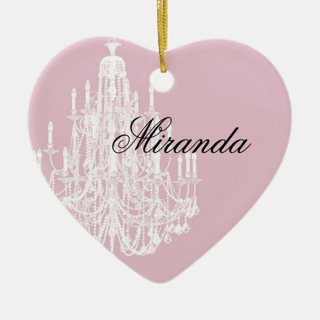 Chic Rosa Chandelier Julgransprydnad Keramik (Framsidan)