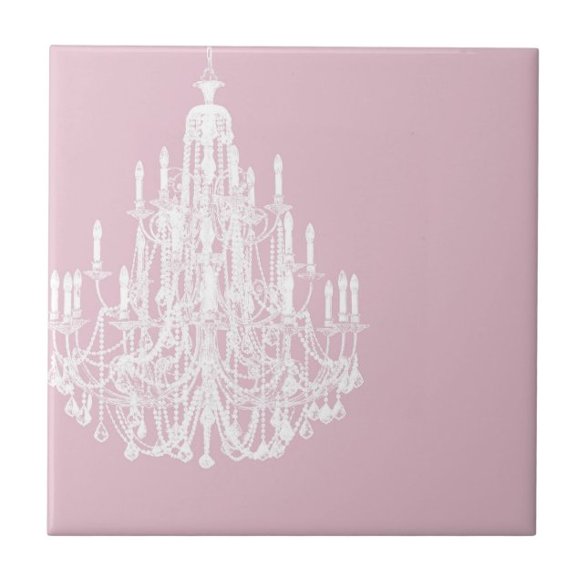 Chic Rosa Chandelier Kakelplatta (Framsidan)