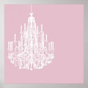 Chic Rosa Chandelier Poster
