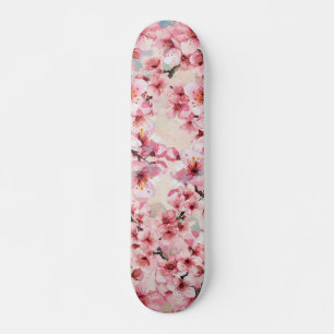 Chic Rosa Cherry Blommar Skateboard