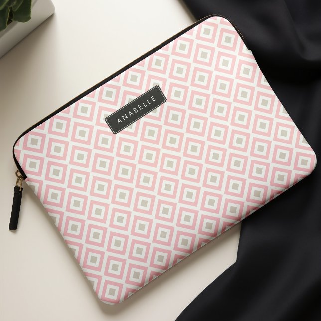 Chic  Rosa Diamonds Mönster Laptop Sleeve (Skapare uppladdad)