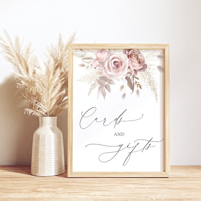 Chic  Rosa Dusty Ro Blommigt Cards and Gifts Poster (Skapare uppladdad)