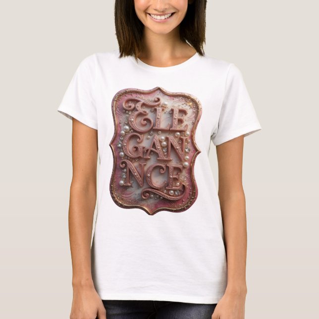 Chic rosa ELEGANS skjortdesign T Shirt (Framsida)