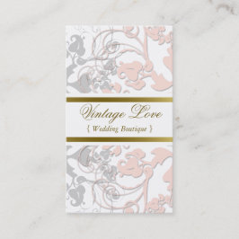 Chic rosa elegant för damastast krusidull för visitkort