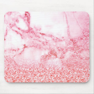 Chic Rosa Elegant Ro Guld Glitter Marble Musmatta