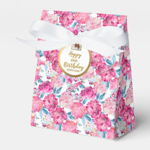 Chic Rosa Flowers, Anpassningsbar Photo, Födelsed Presentaskar