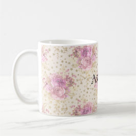 Chic Rosa Flowers Kaffemugg